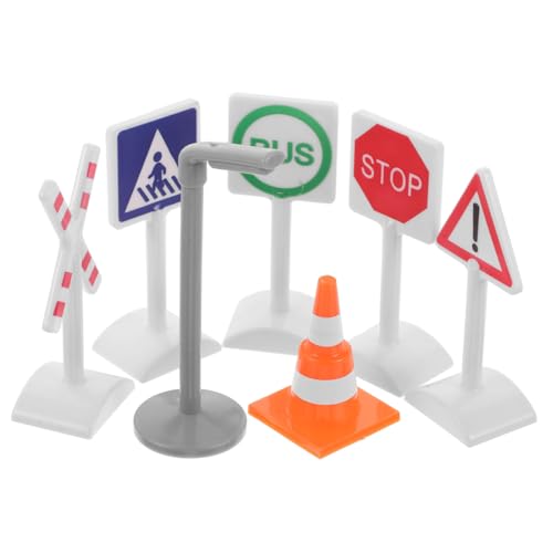 Gatuida 7 Stück Teiliges Spiel Verkehrszeichen mit Realistischen Mini Straßenschildern und Elektrischer Ampel Pädagogisches Zubehör für Verkehrsregeln und Kreativem Gatuida 7 Stück Teiliges Spiel Verkehrszeichen mit Realistischen Mini Straßenschildern und Elektrischer Ampel Pädagogisches Zubehör für Verkehrsregeln und Kreativem von Gatuida