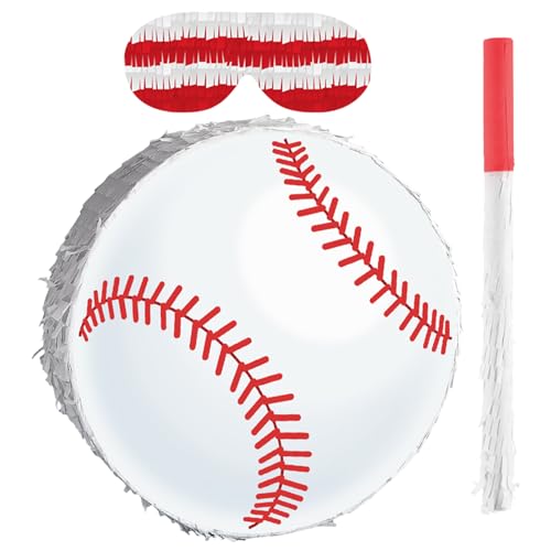 Gatuida Baseball-Piñata-Set mit Stock, Augenbinde, Konfetti und Aufhängung – Sportparty-Deko für Jungen, Kindergeburtstag und Spiele Gatuida Baseball-Piñata-Set mit Stock, Augenbinde, Konfetti und Aufhängung – Sportparty-Deko für Jungen, Kindergeburtstag und Spiele von Gatuida