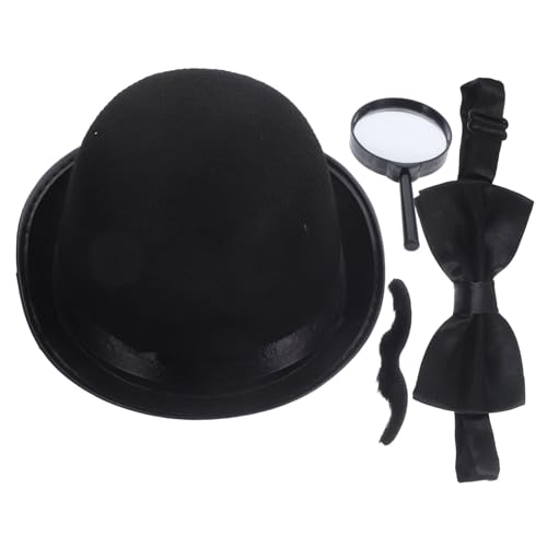 Gatuida Detektiv Cosplay Teilig mit Hut Schnurrbart Fliege Lupe für Halloween Party und Rollenspiel Leichtes Realistisches Detektiv Zubehör für Erwachsene Gatuida Detektiv Cosplay Teilig mit Hut Schnurrbart Fliege Lupe für Halloween Party und Rollenspiel Leichtes Realistisches Detektiv Zubehör für Erwachsene von Gatuida