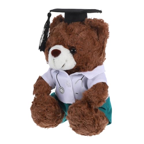 Gatuida Doktorabschlussbär Grad-puppe Doktor Bär Tierspielzeug Für Die Abschlusssaison High-school-abschlussbär Diplom-bär Junggesellenbär Grad Animal Doll Grad Bär Plüsch Brown von Gatuida