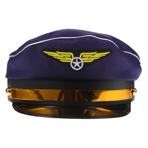 Gatuida Flight Attendant Hut Cosplay Zubehör Elegante Uniformmütze für Erwachsene Air Hostess Kostüm Party Halloween Bühnenauftritt Blau Gatuida Flight Attendant Hut Cosplay Zubehör Elegante Uniformmütze für Erwachsene Air Hostess Kostüm Party Halloween Bühnenauftritt Blau von Gatuida