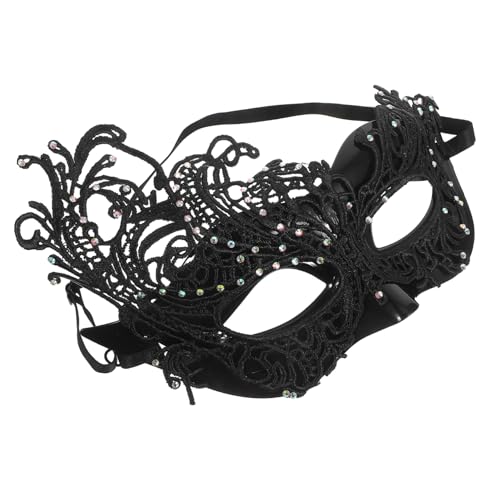Gatuida Halbgesichtige Maskerade Maske Damen mit Elastischem Band Schwarze Spitzenoptik Komfortabel für Halloween Karneval Cosplay und Festliche Kostümierungen Gatuida Halbgesichtige Maskerade Maske Damen mit Elastischem Band Schwarze Spitzenoptik Komfortabel für Halloween Karneval Cosplay und Festliche Kostümierungen von Gatuida