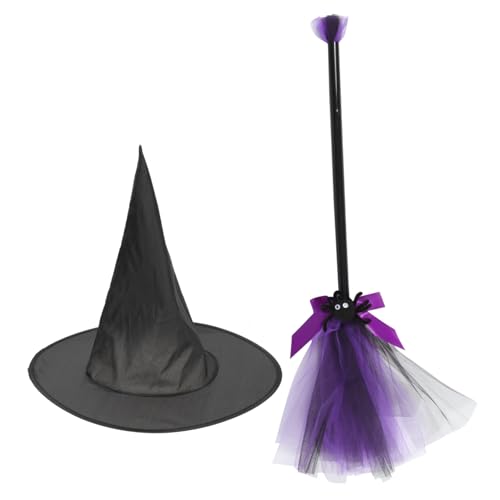 Gatuida Hexenbesen mit farbigem Besen und Hexenhut Einstellbare Leicht und Bequem Halloween Kostüm Zubehör für Karneval Party und Cosplay als Foto-requisit und Gatuida Hexenbesen mit farbigem Besen und Hexenhut Einstellbare Leicht und Bequem Halloween Kostüm Zubehör für Karneval Party und Cosplay als Foto-requisit und von Gatuida