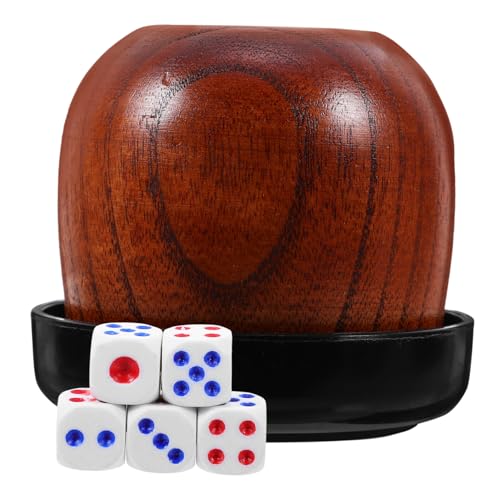 Gatuida Holz Würfelbecher Set mit Kleinen Würfeln Stabiles Würfelspiel Zubehör Kratzfester Würfelbecher mit Deckel Geeignet für Brettspiele Familienfeiern und Party Zubehör Gatuida Holz Würfelbecher Set mit Kleinen Würfeln Stabiles Würfelspiel Zubehör Kratzfester Würfelbecher mit Deckel Geeignet für Brettspiele Familienfeiern und Party Zubehör von Gatuida