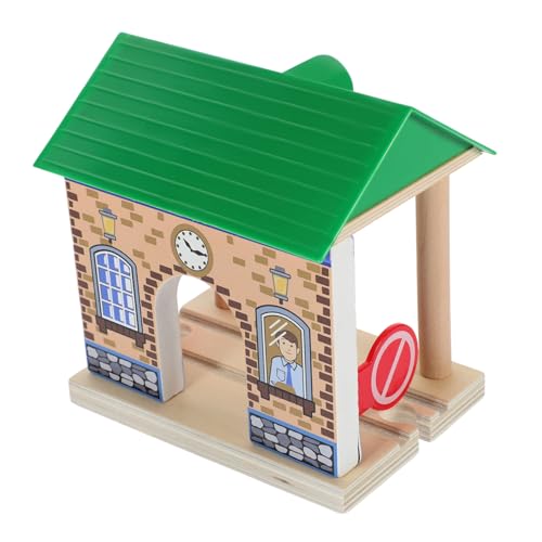 Gatuida Holzeisenbahn Zubehör Bahnstation Modell Zug Dekoration Stabiles Langlebiges Holz Kunststoffmaterial für Spiel und Sammler Geeignet Gatuida Holzeisenbahn Zubehör Bahnstation Modell Zug Dekoration Stabiles Langlebiges Holz Kunststoffmaterial für Spiel und Sammler Geeignet von Gatuida