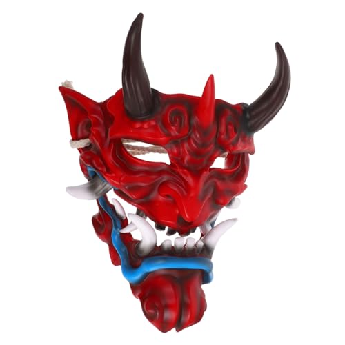 Gatuida Japanische Dämonen Maske Cosplay Gesichtsmaske mit Hörnern Verstellbar und Leicht Gruseliges Halloween Kostüm Zubehör für Party Fest und Maskenball Unisex Standardgröße Gatuida Japanische Dämonen Maske Cosplay Gesichtsmaske mit Hörnern Verstellbar und Leicht Gruseliges Halloween Kostüm Zubehör für Party Fest und Maskenball Unisex Standardgröße von Gatuida