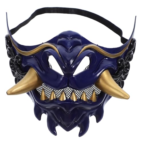 Gatuida Japanische Monstermaske: Böser Dämon Oni Samurai Prajna Halbgesichtsmaske für Kriegsspiel-Maskenball Halloween-Party-Kostüm Cosplay Gatuida Japanische Monstermaske: Böser Dämon Oni Samurai Prajna Halbgesichtsmaske für Kriegsspiel-Maskenball Halloween-Party-Kostüm Cosplay von Gatuida