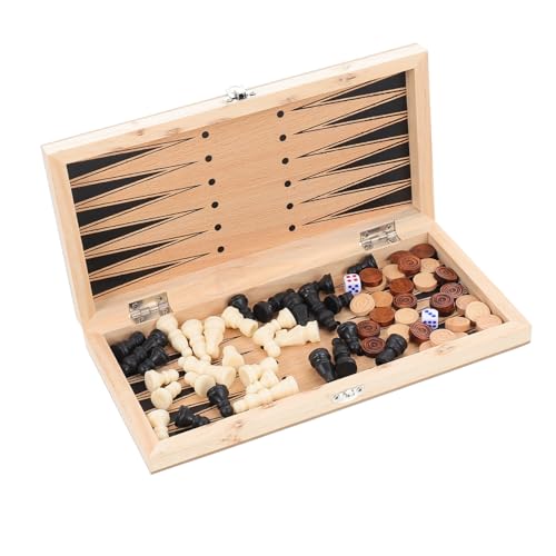 Gatuida Klappbares Holz Schachspiel Tragbares Internationales Schachbrett Damespiel und Mühlespiel für Erwachsene Leicht Stabil für Drinnen und Draußen Gatuida Klappbares Holz Schachspiel Tragbares Internationales Schachbrett Damespiel und Mühlespiel für Erwachsene Leicht Stabil für Drinnen und Draußen von Gatuida