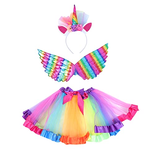Gatuida Kostümset für Mädchen Regenbogen Tüllrock mit Einhorn Haarreif und Flügel für Karneval Cosplay und Geburtstagsfeiern Hautfreundlichem Material Langlebig und Gatuida Kostümset für Mädchen Regenbogen Tüllrock mit Einhorn Haarreif und Flügel für Karneval Cosplay und Geburtstagsfeiern Hautfreundlichem Material Langlebig und von Gatuida