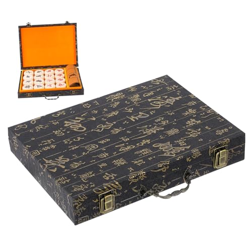 Gatuida Mahjong Aufbewahrungsbox Holz mit Vintage Prägung Großer Organizer für Chinesische Spielsteine Eleganter Reise und Aufbewahrungsbehälter mit Großzügigem Stauraum Stilvoll und Gatuida Mahjong Aufbewahrungsbox Holz mit Vintage Prägung Großer Organizer für Chinesische Spielsteine Eleganter Reise und Aufbewahrungsbehälter mit Großzügigem Stauraum Stilvoll und von Gatuida