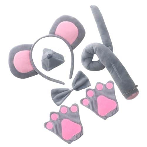Gatuida Maus Kostüm Set Maus Ohren Stirnband Flexibel Leichtes Tierkostüm Zubehör Mit Stoffschwanz Und Schleife Für Party Cosplay Geburtstagsfeier Gatuida Maus Kostüm Set Maus Ohren Stirnband Flexibel Leichtes Tierkostüm Zubehör Mit Stoffschwanz Und Schleife Für Party Cosplay Geburtstagsfeier von Gatuida