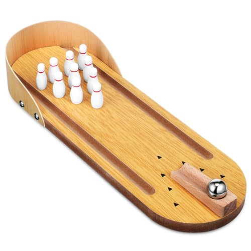 Gatuida Mini Bowling Set Tischspiel aus Holz Kompaktes Indoor Kegelspiel für Erwachsene Tragbares Miniatur Bowling Spiel für Party und Unterhaltung Leicht zu Platzsparendes Tischspiel Gatuida Mini Bowling Set Tischspiel aus Holz Kompaktes Indoor Kegelspiel für Erwachsene Tragbares Miniatur Bowling Spiel für Party und Unterhaltung Leicht zu Platzsparendes Tischspiel von Gatuida