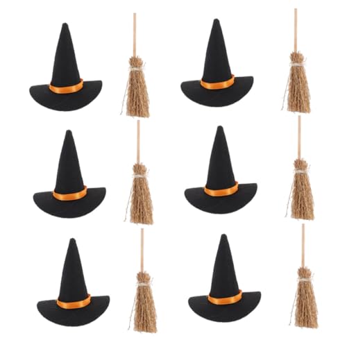 Gatuida Mini Hexenhut und Besen Halloween Dekorationen Wiederverwendbar Robust Kompakt für Kleine Räume für DIY Bastelprojekte und Festliche Tischdeko Gatuida Mini Hexenhut und Besen Halloween Dekorationen Wiederverwendbar Robust Kompakt für Kleine Räume für DIY Bastelprojekte und Festliche Tischdeko von Gatuida