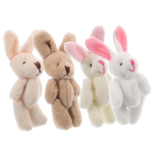 Gatuida Mini Plüsch Hase Kuscheltier Flaumige Stofftier Figuren Mit Kurzem Lanyard Süße Deko Hasen Für Hochzeitsgeschenke Und Zartgelb von Gatuida