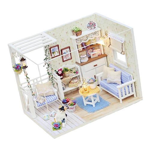 Gatuida Miniatur DIY Haus Bausatz Holzhaus Modell für Kreatives Handmontiertes Puppenhaus Sicheres Bastelset für Familienzeit und Fantasievolles Rollenspiel Gatuida Miniatur DIY Haus Bausatz Holzhaus Modell für Kreatives Handmontiertes Puppenhaus Sicheres Bastelset für Familienzeit und Fantasievolles Rollenspiel von Gatuida