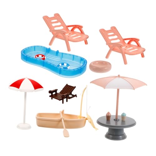 Gatuida Miniatur Dollhouse Strandset mit Schwimmbad Strandstuhl Sonnenschirm und Schwimmring DIY Strandspielzeug für Kreative Puppenhaus Dekorationen Tragbar und Langlebig Gatuida Miniatur Dollhouse Strandset mit Schwimmbad Strandstuhl Sonnenschirm und Schwimmring DIY Strandspielzeug für Kreative Puppenhaus Dekorationen Tragbar und Langlebig von Gatuida