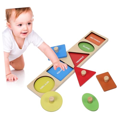 Gatuida Montessori Holzpuzzle Handgriffbrett Geometrische Formen Farbige Holzblöcke Lernspielzeug für Vorschulkinder Feinmotorik und Formenerkennung Gatuida Montessori Holzpuzzle Handgriffbrett Geometrische Formen Farbige Holzblöcke Lernspielzeug für Vorschulkinder Feinmotorik und Formenerkennung von Gatuida