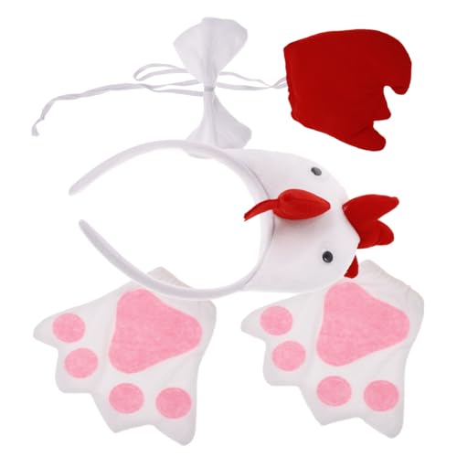 Gatuida Party Huhn Kostüm Set mit Stirnband Fliege und Handschuhen Weiches Cosplay Zubehör für Tiermotive Geeignet für Halloween Bühnenauftritte und Themenpartys Gatuida Party Huhn Kostüm Set mit Stirnband Fliege und Handschuhen Weiches Cosplay Zubehör für Tiermotive Geeignet für Halloween Bühnenauftritte und Themenpartys von Gatuida