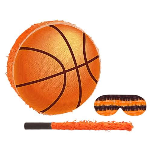 Gatuida Partyzubehör zum Thema Basketball, Ball-Piñata zur Geburtstagsdekoration mit Augenbinde aus Stäbchen und Konfetti, ideal für Kinder, Sportpartygeschenke und Foto-Requisiten Gatuida Partyzubehör zum Thema Basketball, Ball-Piñata zur Geburtstagsdekoration mit Augenbinde aus Stäbchen und Konfetti, ideal für Kinder, Sportpartygeschenke und Foto-Requisiten von Gatuida