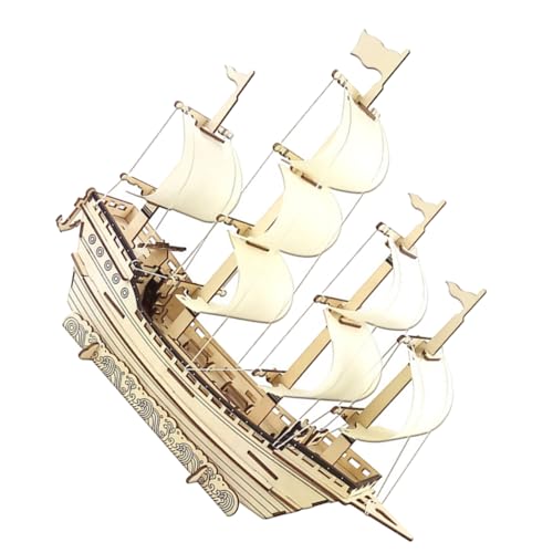 Gatuida Puzzle für Erwachsene Boot Boote Handgemachtes Holzspielzeug Segelboot Modellbau 3D-Puzzles für Erwachsene Spielzeugboot segelboot rätsel hölzernes Segelboot von Gatuida