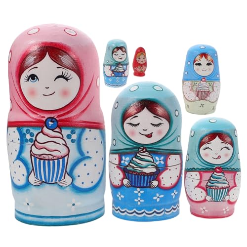 Gatuida Holz Matrjoschkas Nesting Dolls Set Russische Puppen Für Junge Mädchen Kleinkinder Stapelbare Puppen Zum Basteln Als Spielzeug Gatuida Holz Matrjoschkas Nesting Dolls Set Russische Puppen Für Junge Mädchen Kleinkinder Stapelbare Puppen Zum Basteln Als Spielzeug von Gatuida
