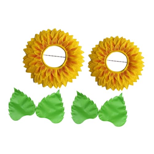 Gatuida Sonnenblumen Haarschmuck Kostüm Gelber Sonnenblumenhut Mit Accessoires Für Tanzpartys Festivals Und Karneval Blumenkopfschmuck Für Erwachsene von Gatuida