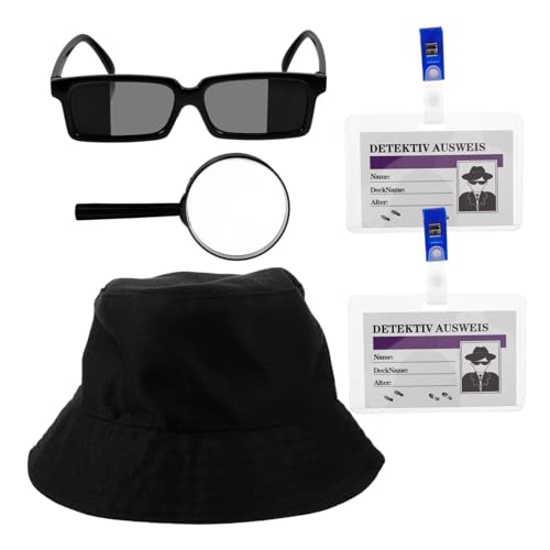 Gatuida Teiliges Detektiv Party mit Hut Brille und Lupe Cosplay Requisiten für Jungen und Mädchen für Rollenspiel Halloween und Detektiv Party Zubehör Gatuida Teiliges Detektiv Party mit Hut Brille und Lupe Cosplay Requisiten für Jungen und Mädchen für Rollenspiel Halloween und Detektiv Party Zubehör von Gatuida