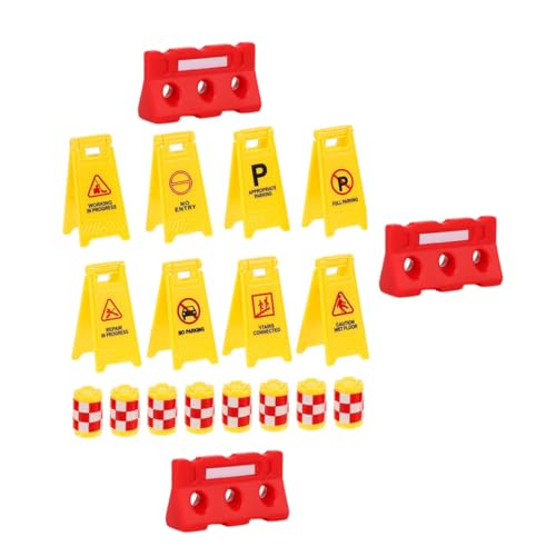 Gatuida Teiliges Verkehrszeichen und Straßenabsperrspielzeug für Leichter Tragbarer Lernspielzeug mit Gelben Stoßfängern Förmigen Englischen Warnschildern und Roten Absperrungen zur Gatuida Teiliges Verkehrszeichen und Straßenabsperrspielzeug für Leichter Tragbarer Lernspielzeug mit Gelben Stoßfängern Förmigen Englischen Warnschildern und Roten Absperrungen zur von Gatuida