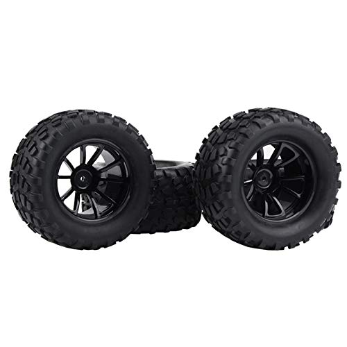 RC Gummireifen, langlebige 125mm Strong Grip RC Vorder- und Hinterreifen für 1/10 RC Monster Truck(Schwarzer 10-Loch-Umriss) von Gatuxe