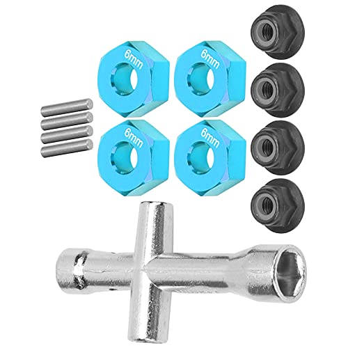 Gavigain 12-mm-Rad-Sechskant-Naben-Adapter, hochwertiges Aluminium, langlebig, 1/10 RC-Car-Kreuzschlüssel-Set (Blue) von Gavigain