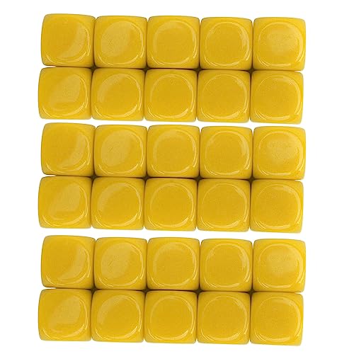 Gavigain 16 mm Kunststoffwürfel, Multipack, DIY-Bastelwürfel, stabil, glatt, pädagogische Mathe-Werkzeuge für Lehrer, Schüler und Homeschooling (Yellow) von Gavigain