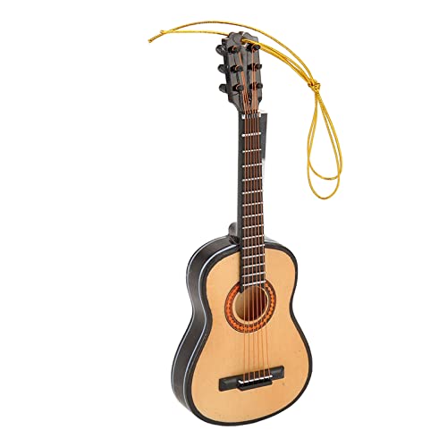 Gavigain Miniatur-Gitarren-Ornament, handgefertigtes Gitarrenmodell aus Holz, für Musikliebhaber, Urlaubsdekoration, Weihnachtsbaum-Hängedekoration von Gavigain