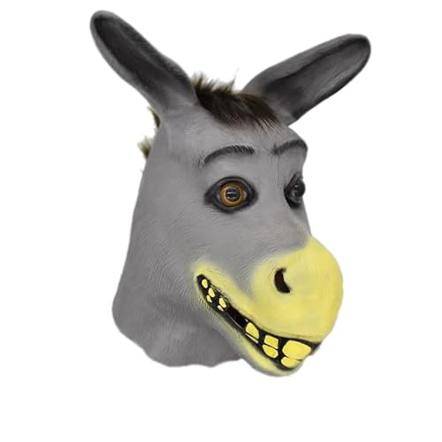 Gaweco Niedliche Esel-Maske, Latex-Helm, Cosplay-Requisiten, Party, Halloween von Gaweco