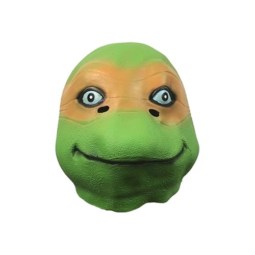 Gaweco Ninja Schildkrötenmaske, grüne Schildkröte, Kopfbedeckung, Latex, Halloween, Cosplay, Requisiten für Erwachsene und Teenager von Gaweco