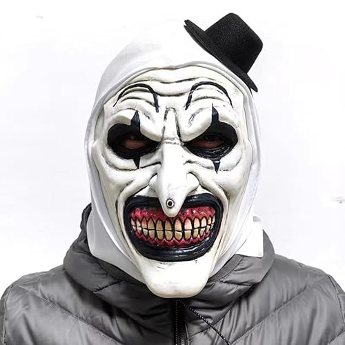 Gaweco Terrifier Clown-Maske Latex Lustige Cosplay Requisiten Kostüm für Erwachsene Halloween von Gaweco