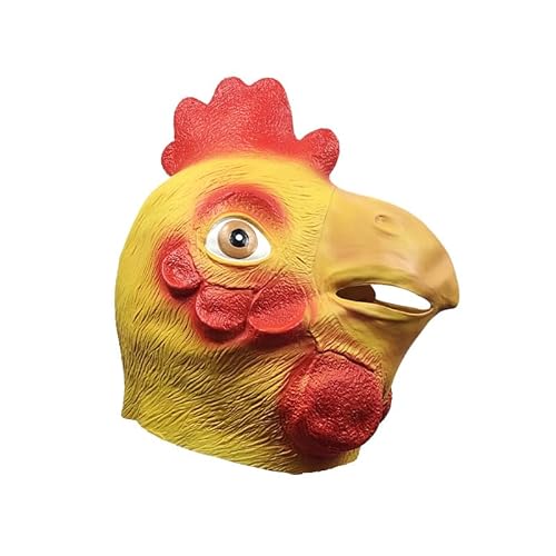 Gaweco Tier-Hühner-Maske, lustig, niedlich, aus Latex, Cosplay, Halloween, Erwachsene von Gaweco