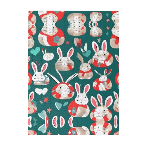 Bunny Rabbits individuelles Bilder-Puzzle – verführerisches Puzzle – ideal für Familienfreizeit, 500 Teile Puzzles für Erwachsene von GaxfjRu