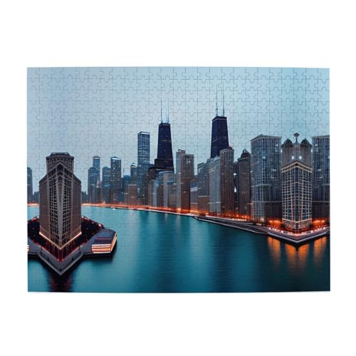 Chicago Engage Your Mind - Individuelles 500-teiliges Bilderpuzzle, Puzzle für Erwachsene Kinder, lustig, pädagogisch von GaxfjRu