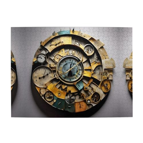 Clock Art Engage Your Mind - Customized 500 Piece Picture Puzzle, Jigsaw Puzzles for Adults Children, Funny Educational von GaxfjRu