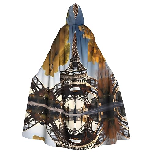 GaxfjRu Cityscape Paris Eiffelturm Frankreich Druck Uni Weihnachten Halloween Party Magischer Kapuzenumhang Robe Maskerade Cosplay Kostüm von GaxfjRu