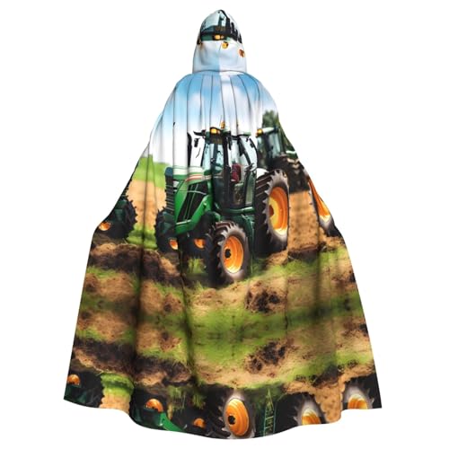 GaxfjRu Company Farm-Traktor-Aufdruck, Uni, Weihnachten, Halloween, Party, magischer Kapuzenumhang, Maskerade, Cosplay-Kostüm von GaxfjRu