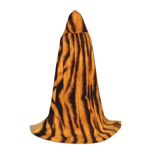 GaxfjRu Halloween-Umhang mit Tiger-Streifenmuster, Hexenkostüm, Kapuzenmantel, Cosplay, geeignet als Halloween-Geschenk von GaxfjRu