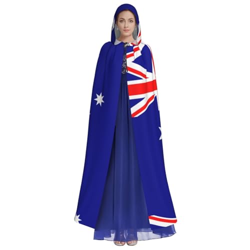 GaxfjRu Kapuzenumhang mit australischer Flagge, HD-Druck, Unisex, Halloween-Umhang, Cosplay-Kostüm, Unisex-Bademantel von GaxfjRu