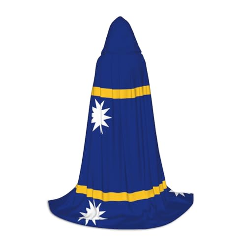 GaxfjRu Mittelalterlicher Umhang mit Kapuze und Kapuze, Motiv: Flagge von Nauru, für Halloween, Renaissance, Wikinger-Stil von GaxfjRu