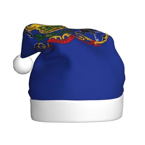 GaxfjRu Pennsylvania State Flag Print Santa Hats Snowman Plüsch Weihnachtsdekorationen Hüte für Weihnachten Urlaub Party Supplies von GaxfjRu