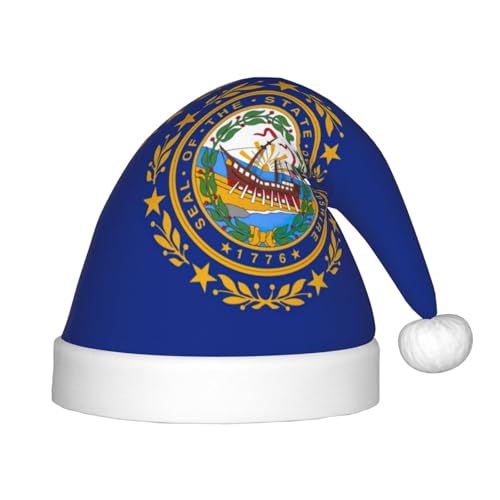 GaxfjRu Weihnachtsmütze mit Flagge von New Hampshire für Familienfeiern, Weihnachtsmannmütze für Weihnachten, festliches Zubehör von GaxfjRu