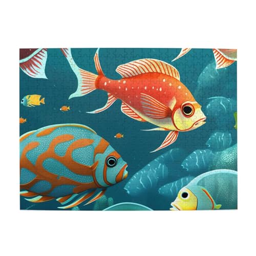 Ocean Underwater Fish Engage Your Mind - Customized 500 Piece Picture Puzzle, Jigsaw Puzzles for Adults Children, Funny Educational von GaxfjRu