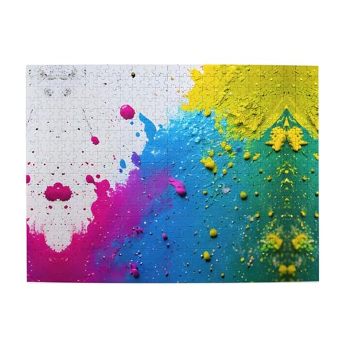 Paint Splatter Backdrop Engage Your Mind - Customized 500-Piece Picture Puzzle, Jigsaw Puzzles for Adults Children, Funny Educational von GaxfjRu