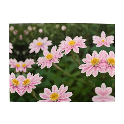 Pink White Gold Flowers Engage Your Mind - Customized 500 Piece Picture Puzzle, Jigsaw Puzzles for Adults Children, Funny Educational von GaxfjRu