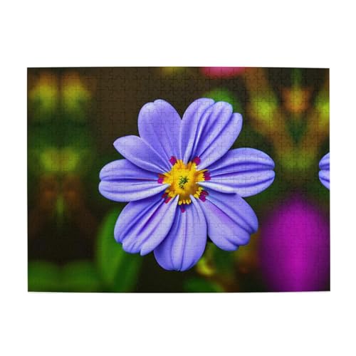 Purple Flower Engage Your Mind - Customized 500 Piece Picture Puzzle, Jigsaw Puzzles for Adults Children, Funny Educational von GaxfjRu